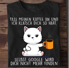 Grinig Katt T-shirt med Kaffetryck