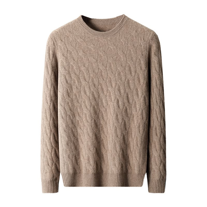 Kabelstickad-kashmirtroja-khaki-2 - Dammode [product_title] [variant_title] dam basplagg