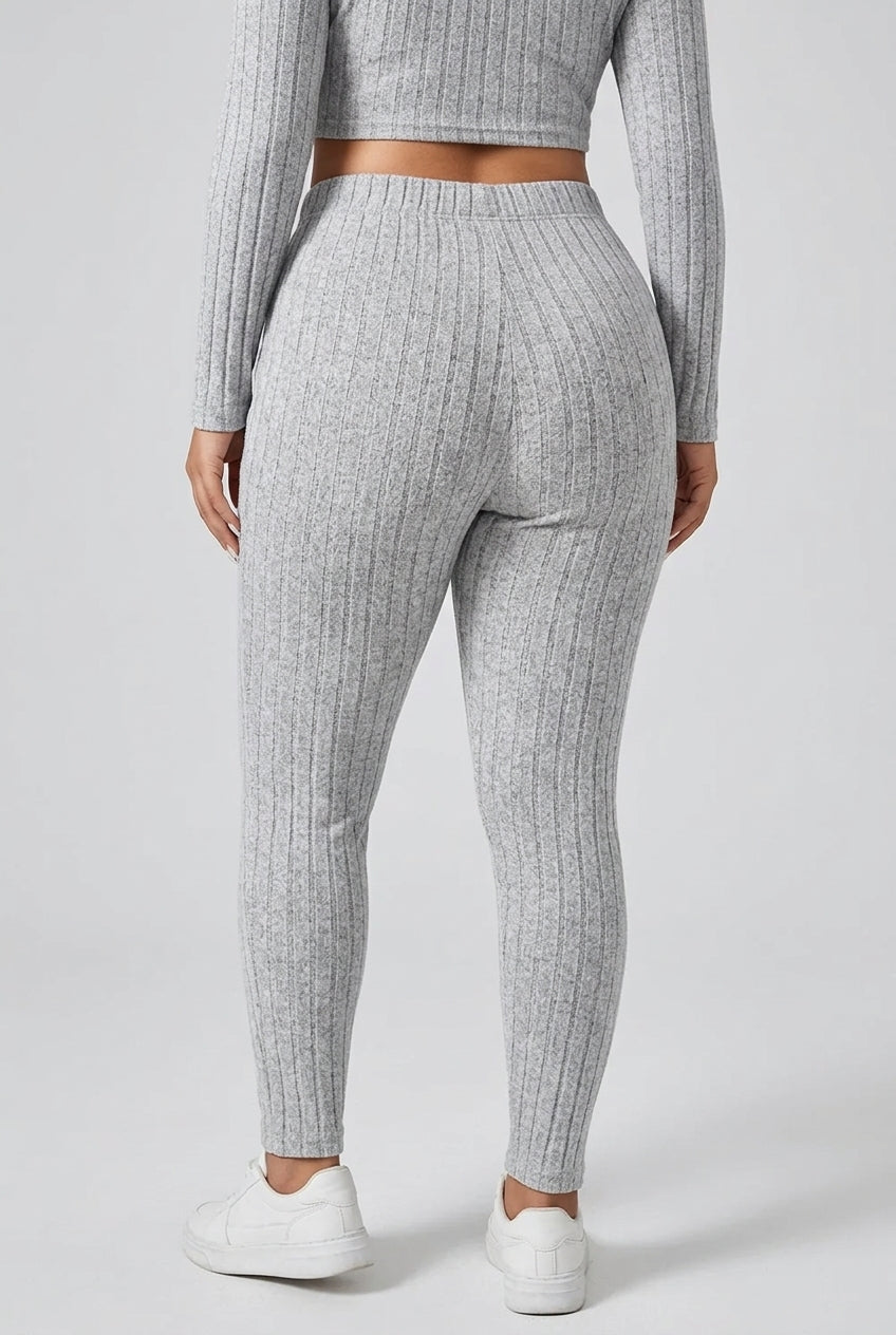 Ribbstickade Plus Size Byxor
