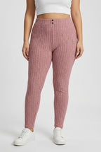 Ribbstickade Plus Size Byxor