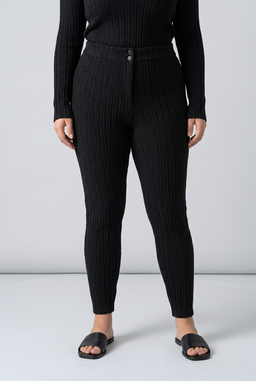 Ribbstickade Plus Size Byxor