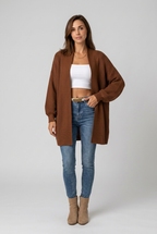 Stickad-Cardigan-brun-1 - Dammode [product_title] [variant_title] dam basplagg