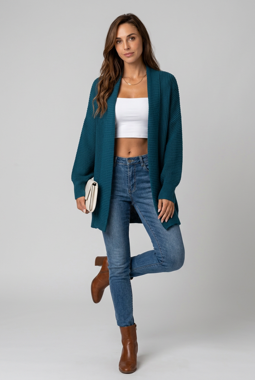 Stickad-Cardigan-gron-1 - Dammode [product_title] [variant_title] dam basplagg