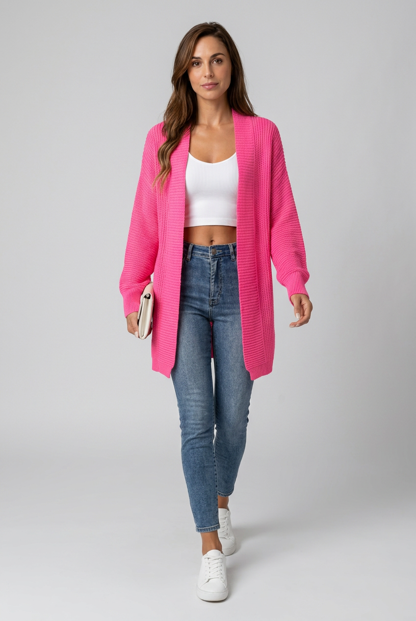 Stickad-Cardigan-rosa-1 - Dammode [product_title] [variant_title] dam basplagg