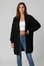 Stickad-Cardigan-svart - Dammode [product_title] [variant_title] dam basplagg