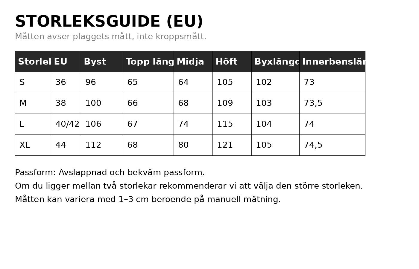 2-delat Set – Avslappnad Topp & Vida Byxor