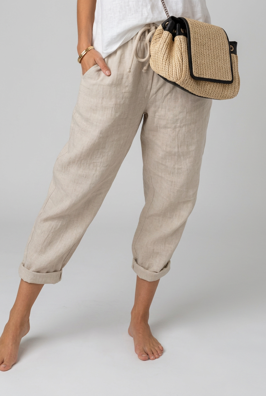 dammode-bomullsbyxor-hog-midja-dam-beige - Dammode [product_title] [variant_title] dam basplagg