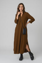 dammode-lang-klanning-v-ringning-slits-brun - Dammode [product_title] [variant_title] dam basplagg