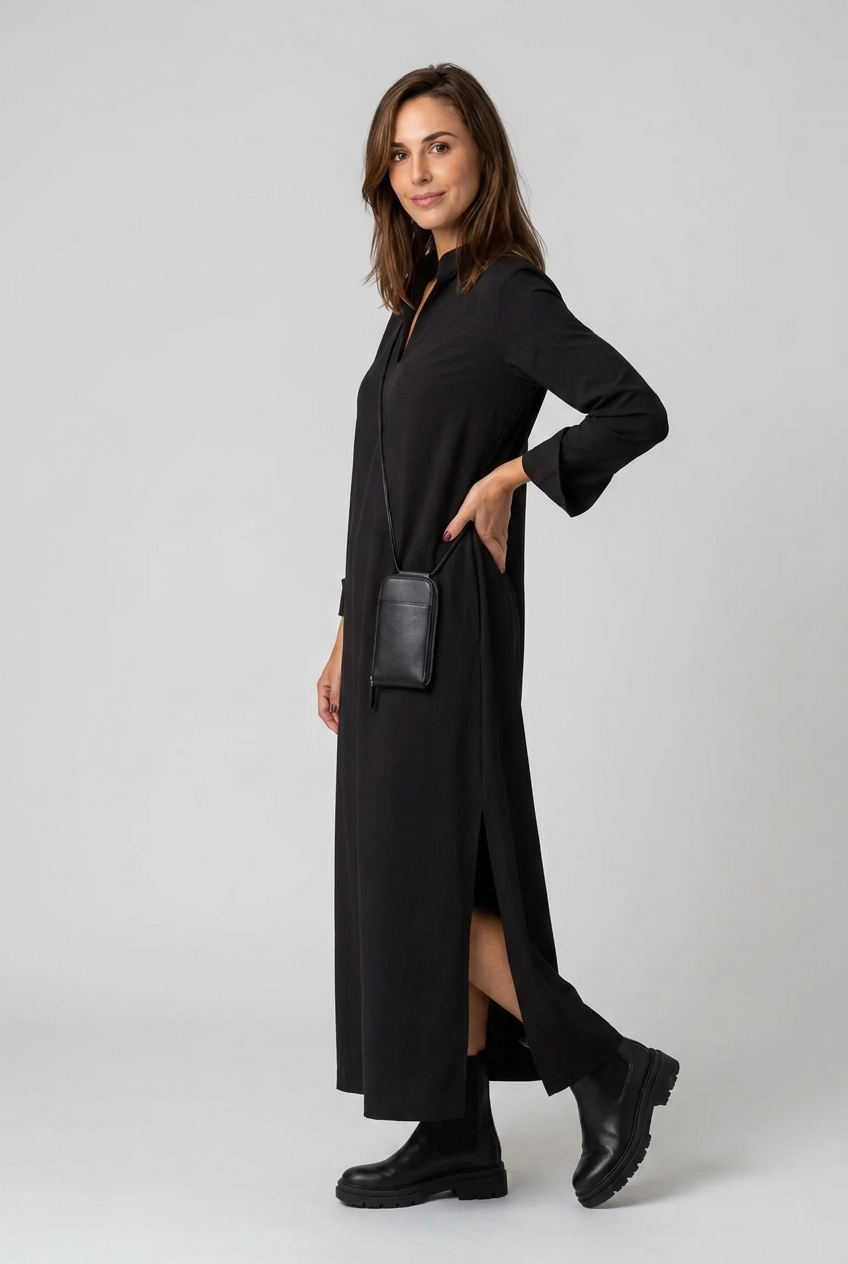 dammode-lang-klanning-v-ringning-slits-svart - Dammode [product_title] [variant_title] dam basplagg