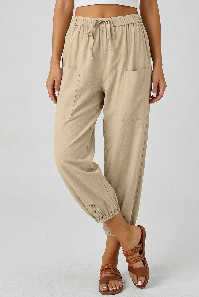 dammode-losa-byxor-hog-midja-dam-kaki - Dammode [product_title] [variant_title] dam basplagg