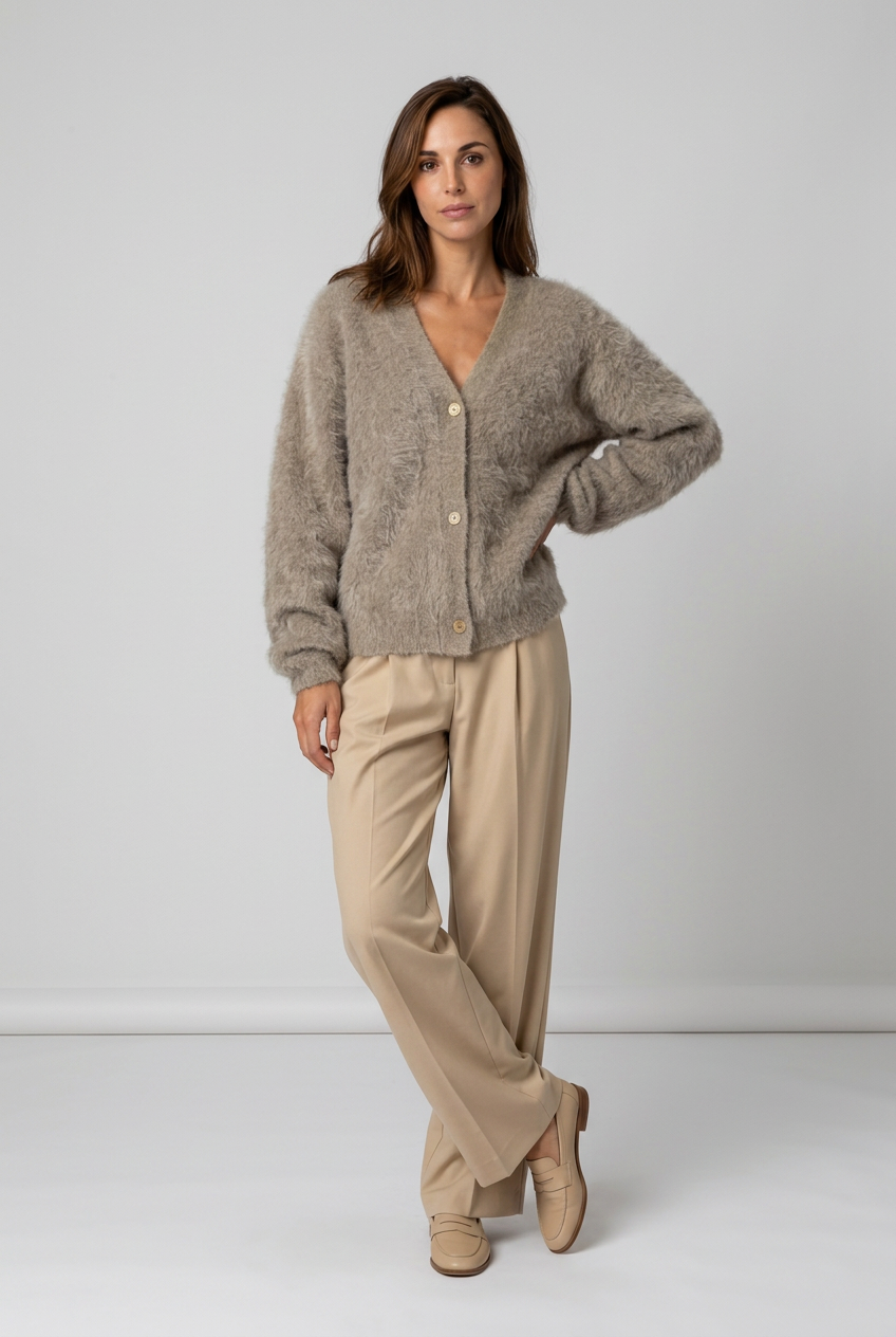 dammode-mjuk-fluffig-cardigan-aprikos-2 - Dammode [product_title] [variant_title] dam basplagg