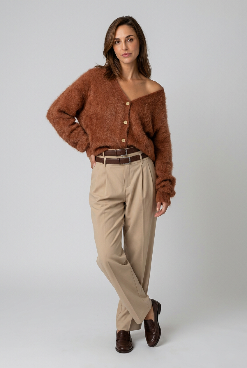 dammode-mjuk-fluffig-cardigan-brun - Dammode [product_title] [variant_title] dam basplagg