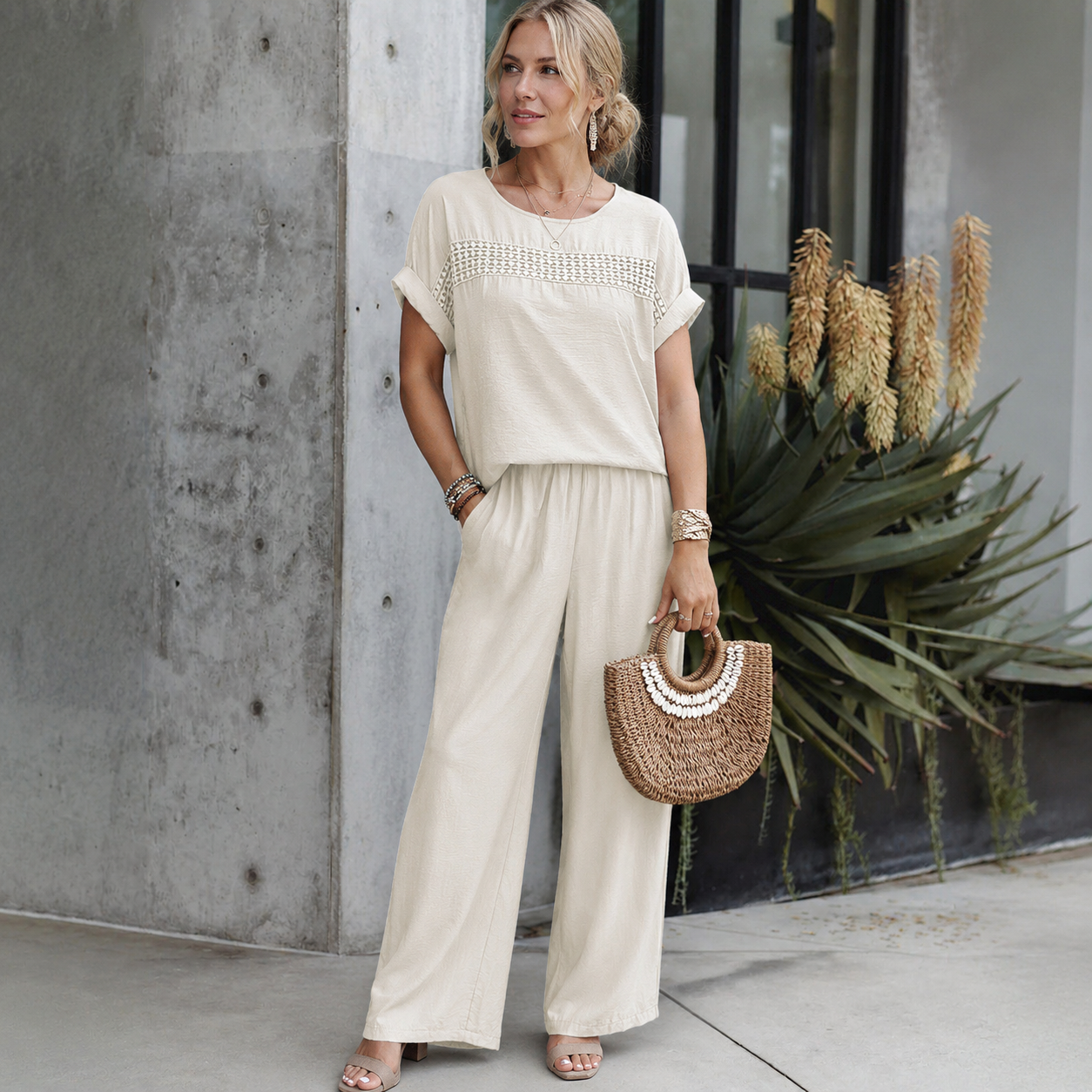 elegant dam set beige