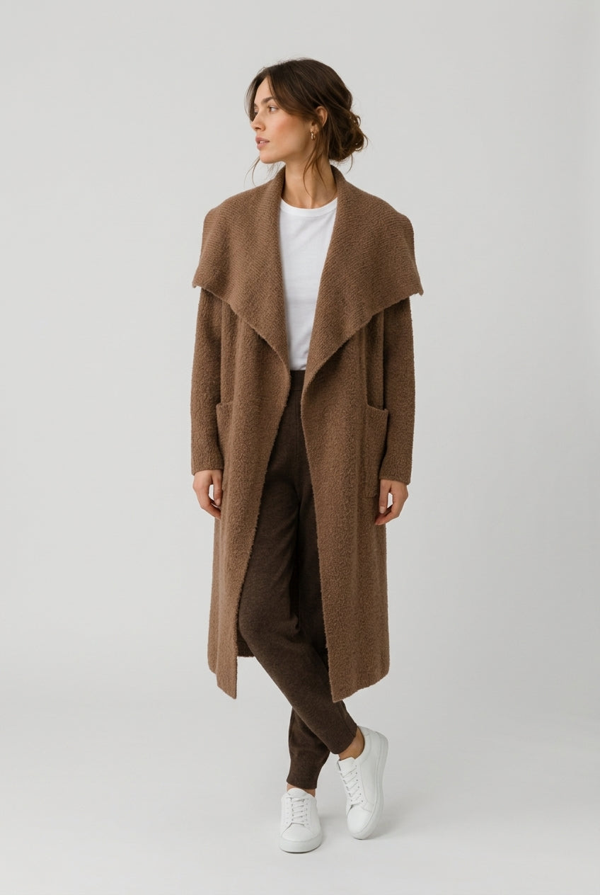 Lång Stickad Cardigan