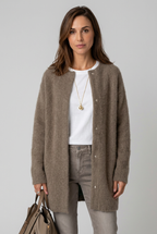 lang-stickad-cardigan-med-knappar-dam-brun - Dammode [product_title] [variant_title] dam basplagg