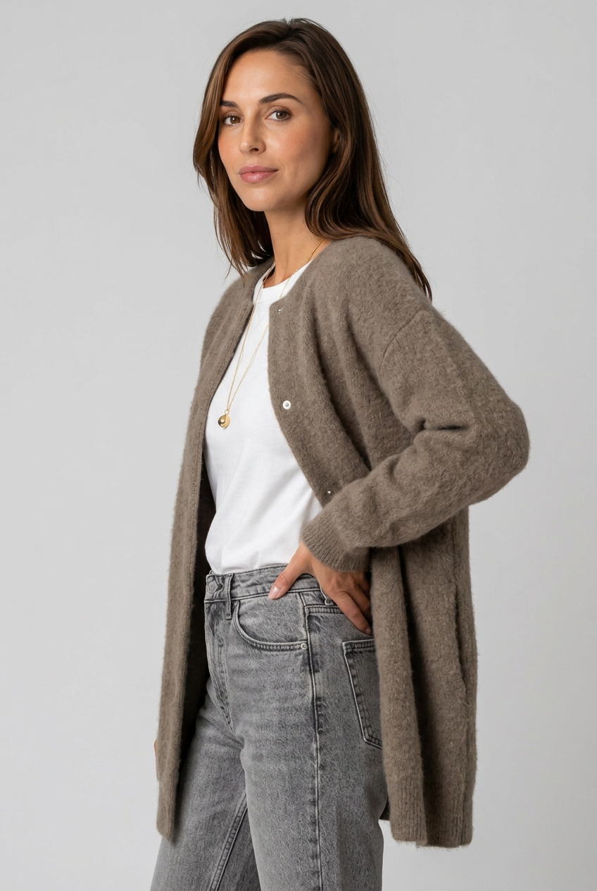 lang-stickad-cardigan-med-knappar-dam-brun1 - Dammode [product_title] [variant_title] dam basplagg