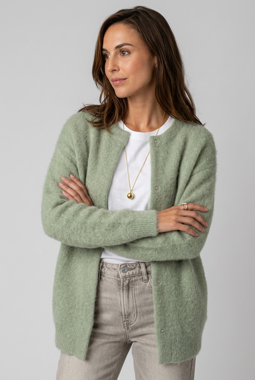 lang-stickad-cardigan-med-knappar-dam-ljus - Dammode [product_title] [variant_title] dam basplagg