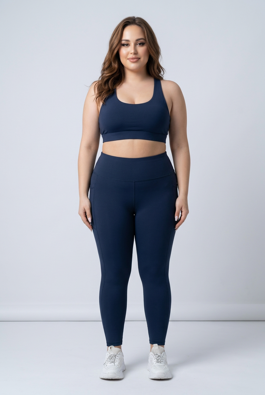 Mila Plus Size Träningstights med Fickor