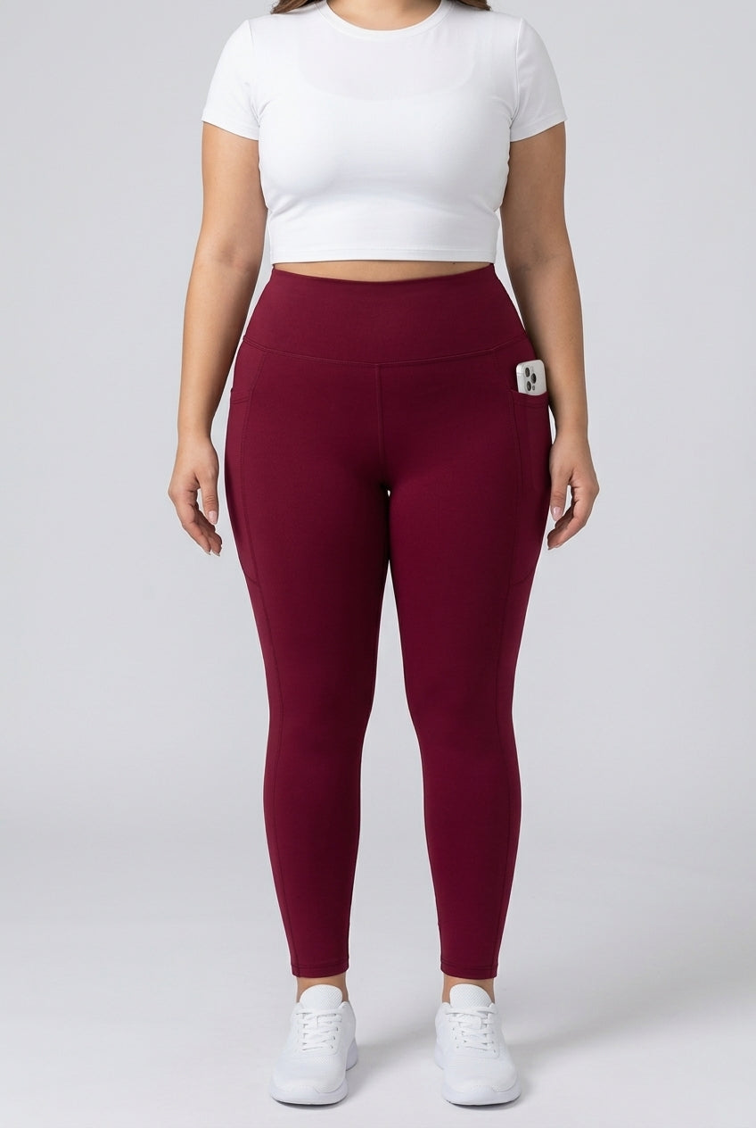 Mila Plus Size Träningstights med Fickor
