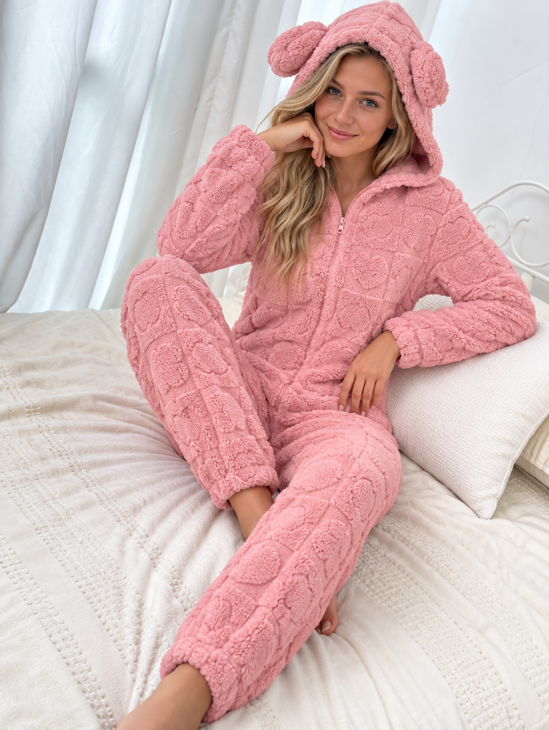 Mysig Mjukisoverall med Huva