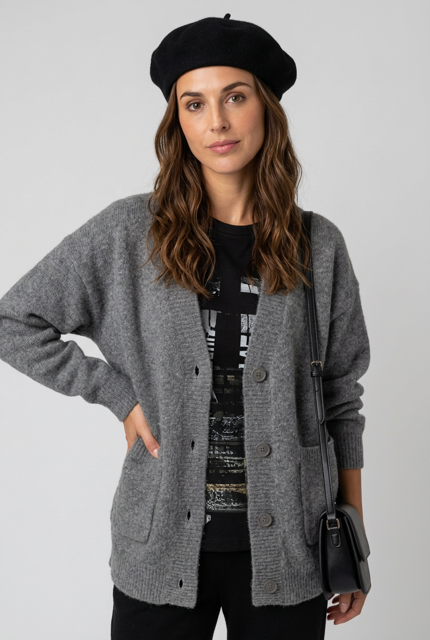 mjuk-stickad-cardigan-dam-GRA-1 - Dammode [product_title] [variant_title] dam basplagg