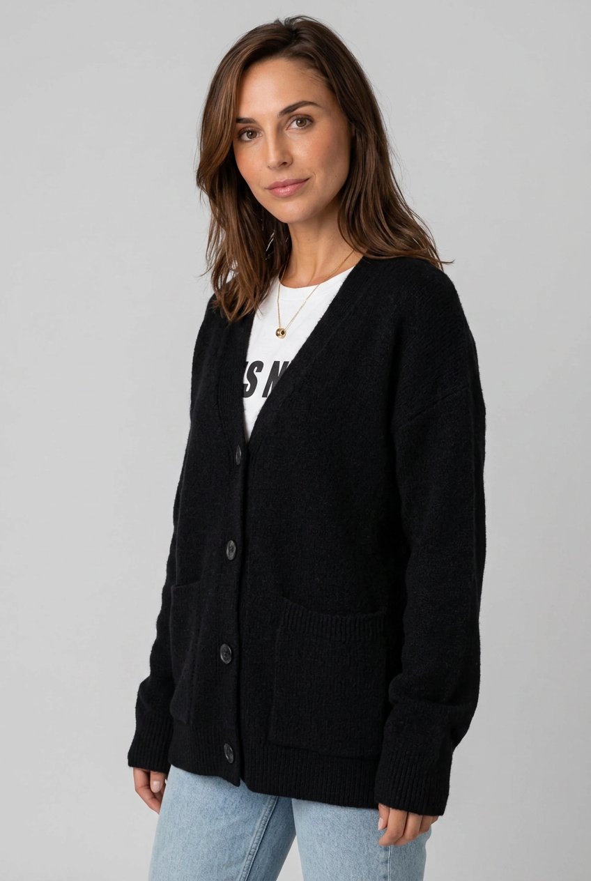 mjuk-stickad-cardigan-dam-SVART - Dammode [product_title] [variant_title] dam basplagg