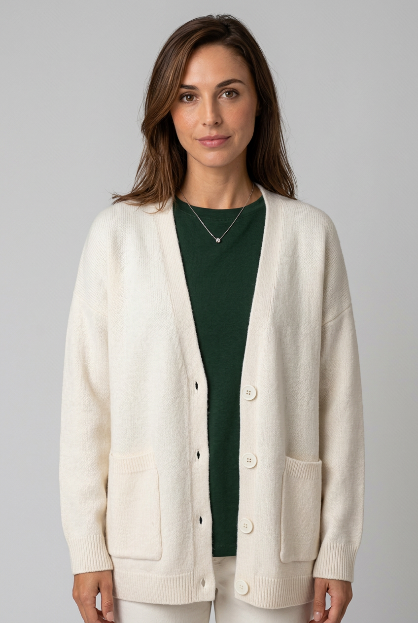 mjuk-stickad-cardigan-dam-aprikos - Dammode [product_title] [variant_title] dam basplagg