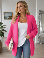oversize stickat cardigan dammode sverige 2026 rosa damkläder
