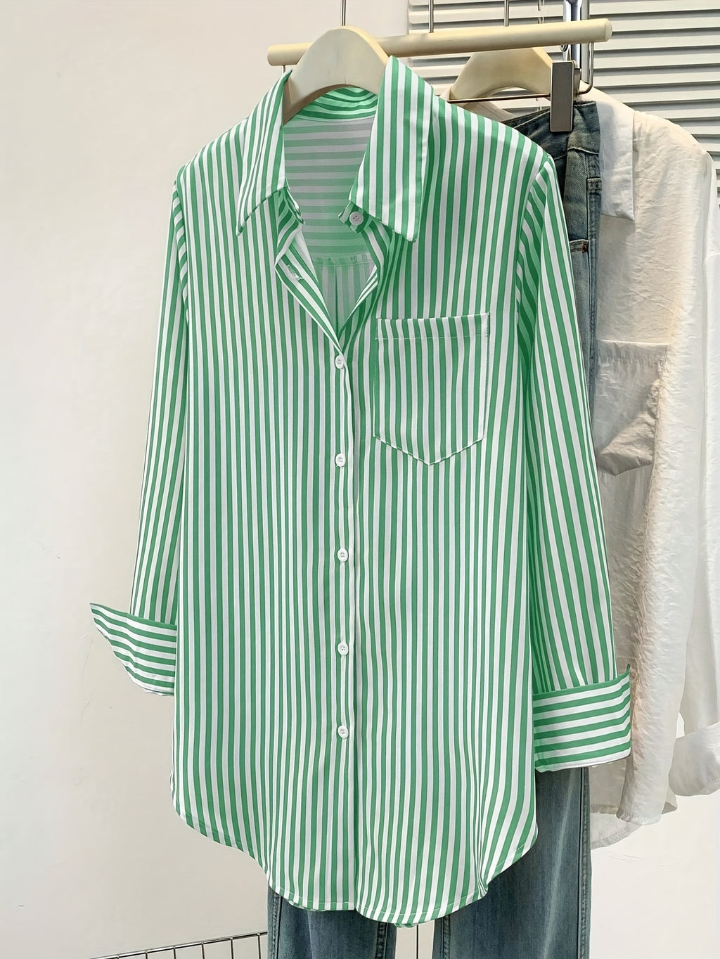 Randig Skjortblus Oversize