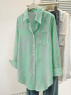 Randig Skjortblus Oversize