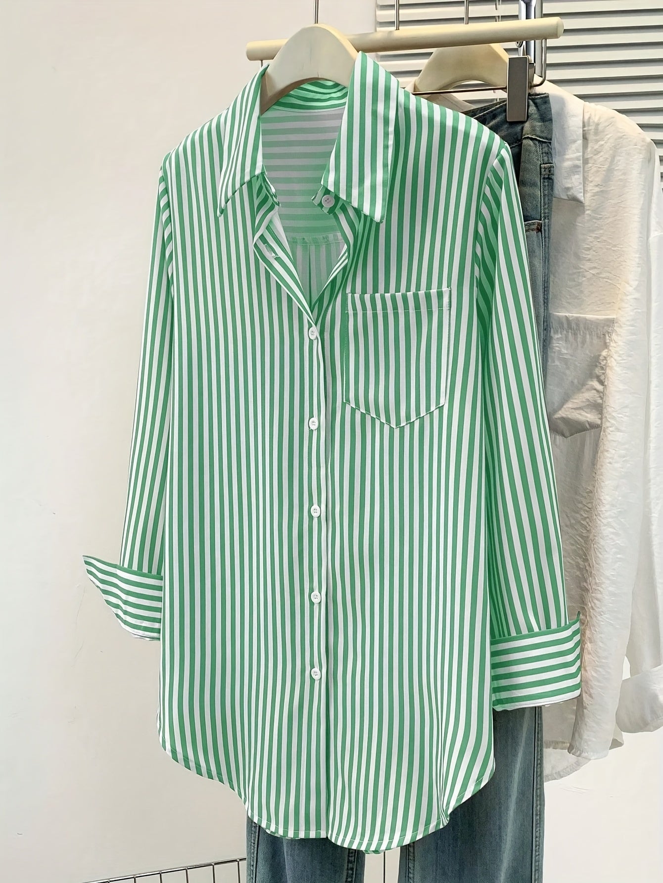 Randig Skjortblus Oversize