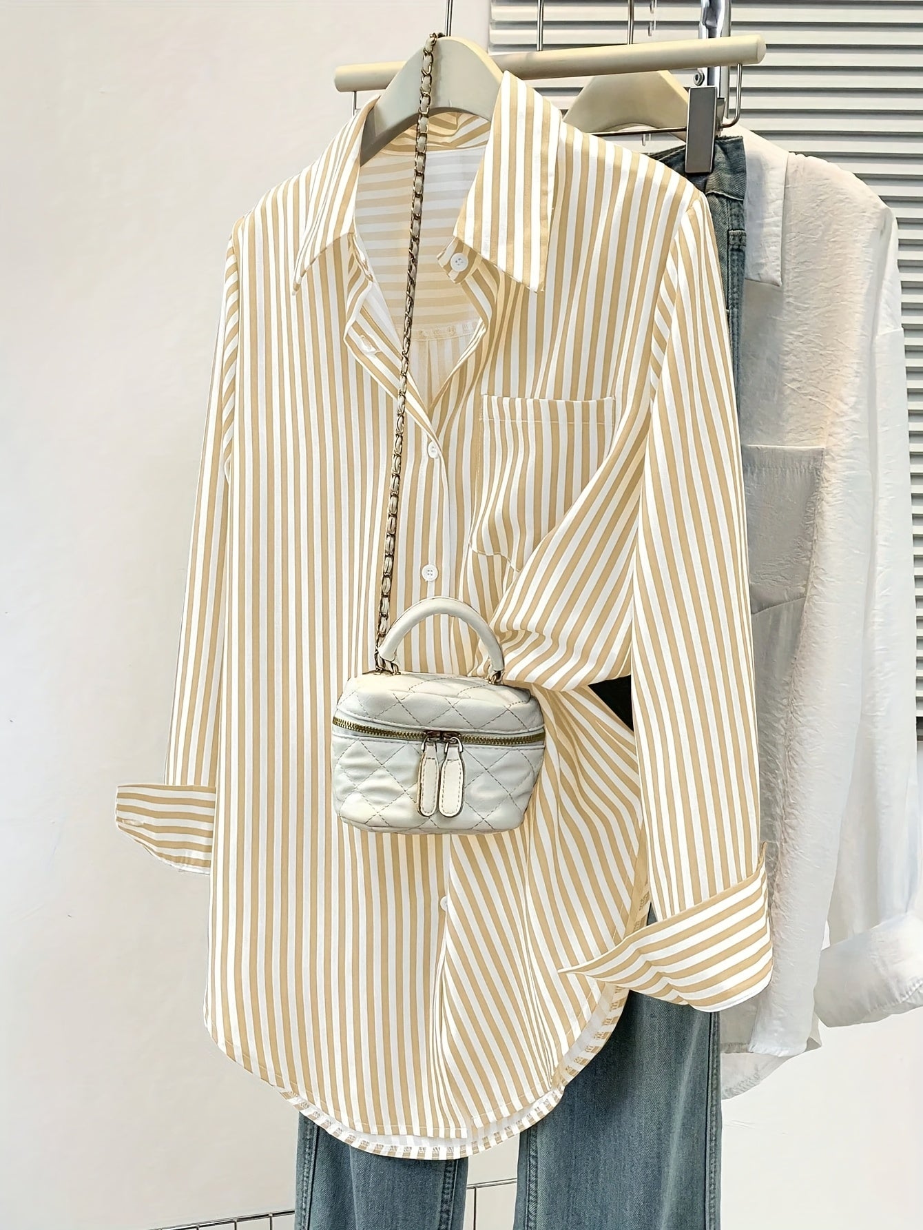 Randig Skjortblus Oversize