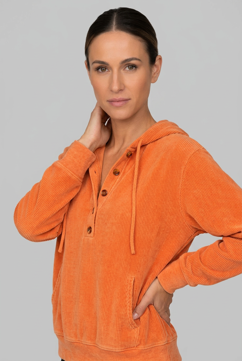 ribbad-hoodie-med-knappar-dam-orange-1. - Dammode [product_title] [variant_title] dam basplagg