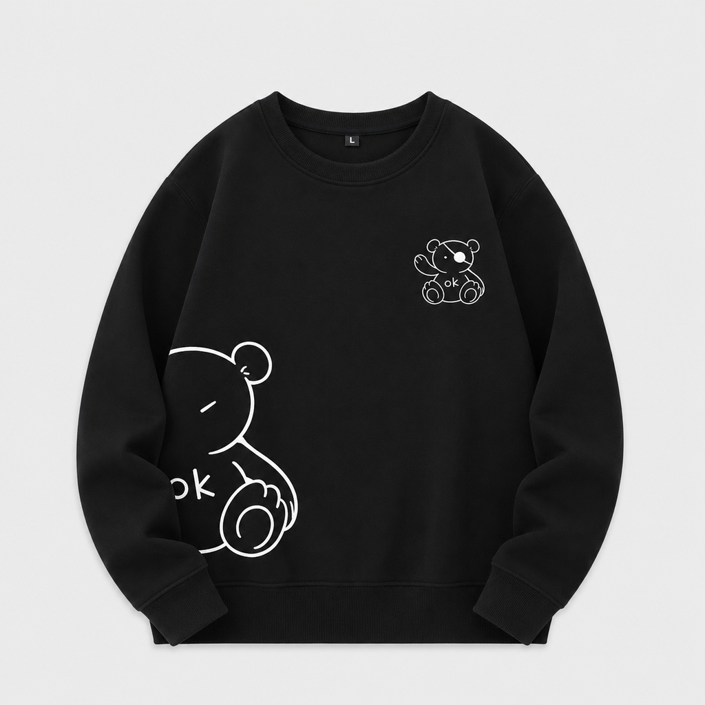 Sweatshirt med Björnmotiv