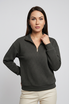 waffle-zip-sweatshirt-dam-svart1 - Dammode [product_title] [variant_title] dam basplagg
