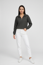waffle-zip-sweatshirt-dam-svart_jpg - Dammode [product_title] [variant_title] dam basplagg