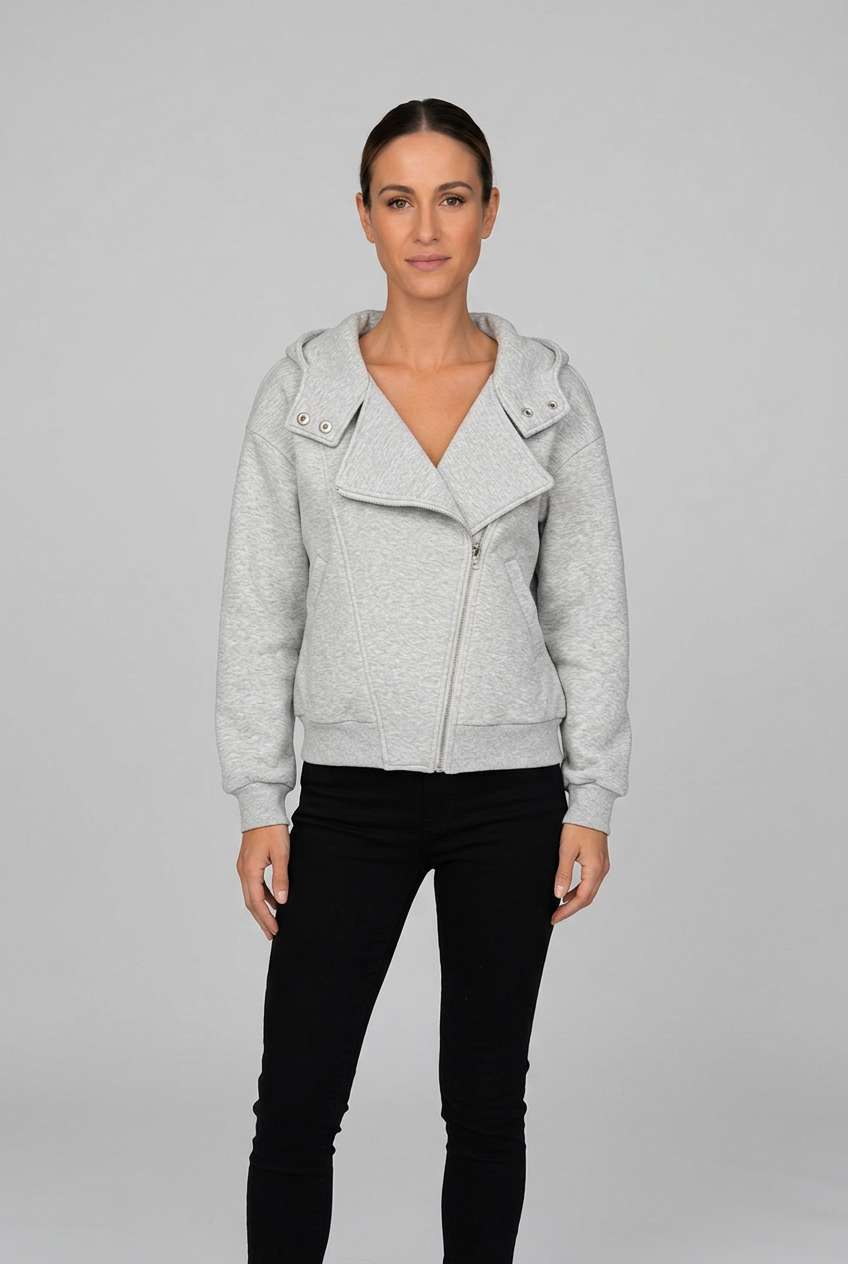 women-asymmetric-zip-hoodie-grey-2 - Dammode [product_title] [variant_title] dam basplagg