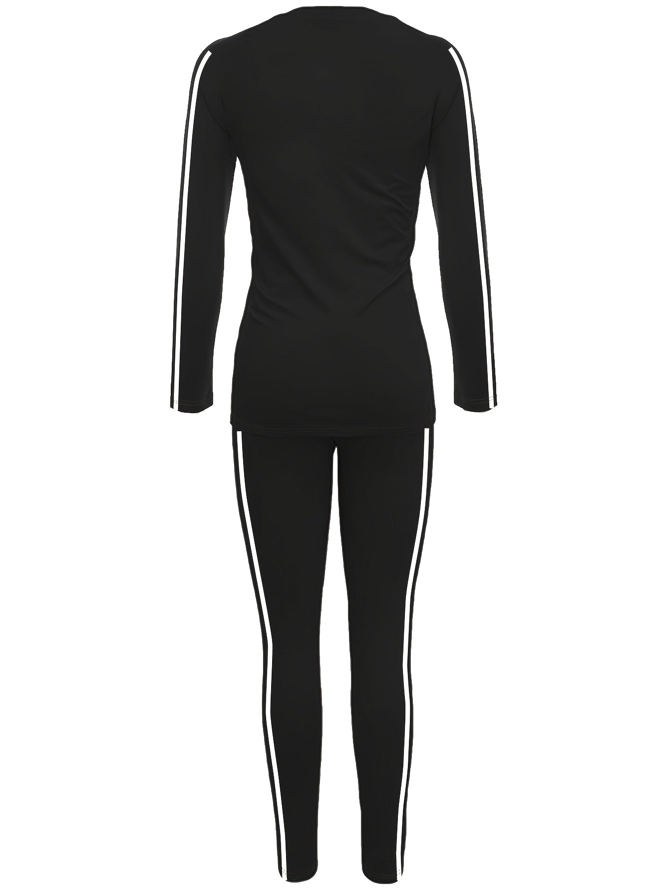 Black tracksuit with white stripes on a white background