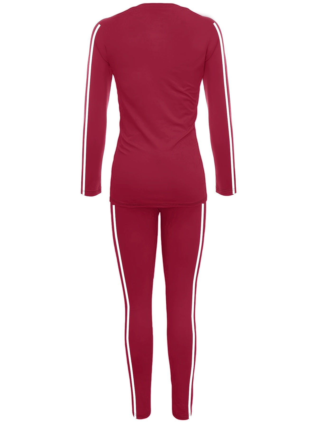 Red tracksuit with white stripes on a white background