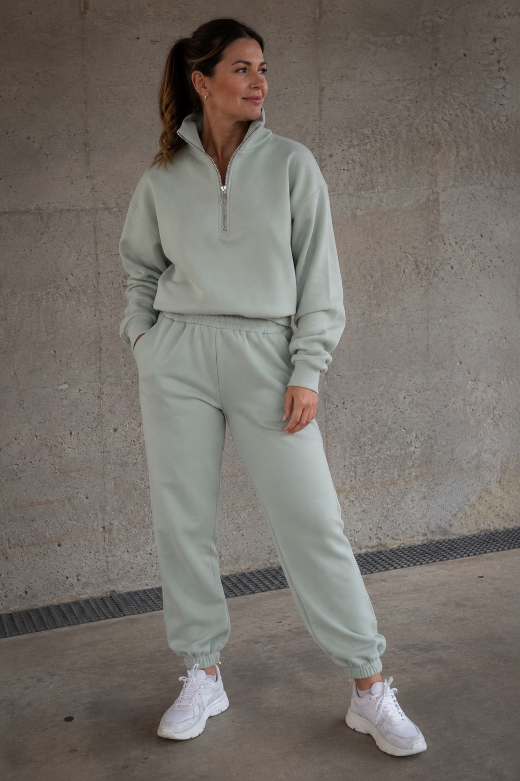 womens-zip-sweatshirt-jogger-set-green-mintgron - Dammode [product_title] [variant_title] dam basplagg