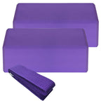 Yogablock Set med Yogarem – 3 delar